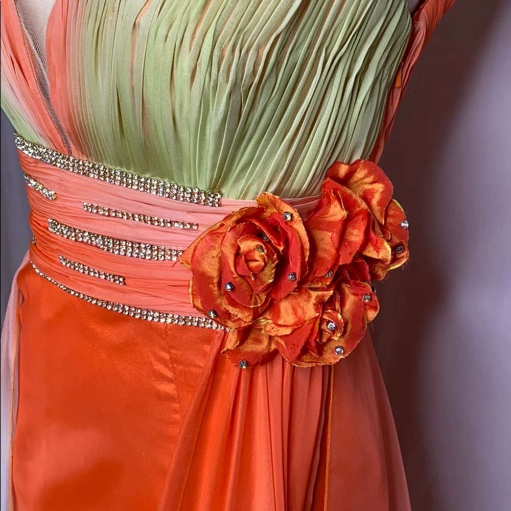 Orange and Green Ombré Gown - Picture 2 of 8